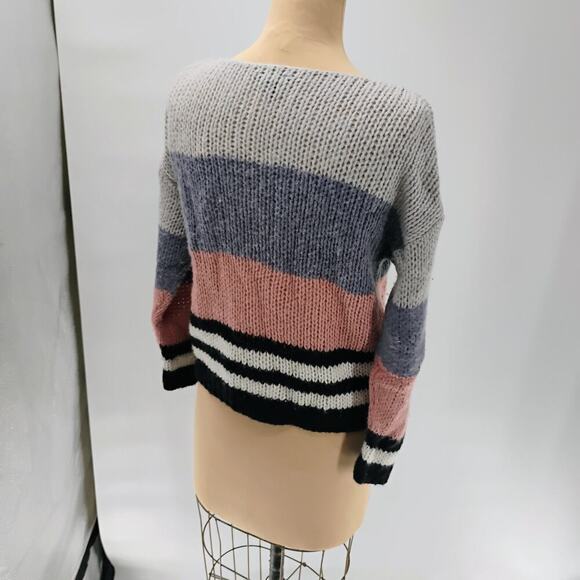 Lucky Brand Sweater Bold Stripe Pullover Multicolor Sz S wool blend - Picture 6 of 13